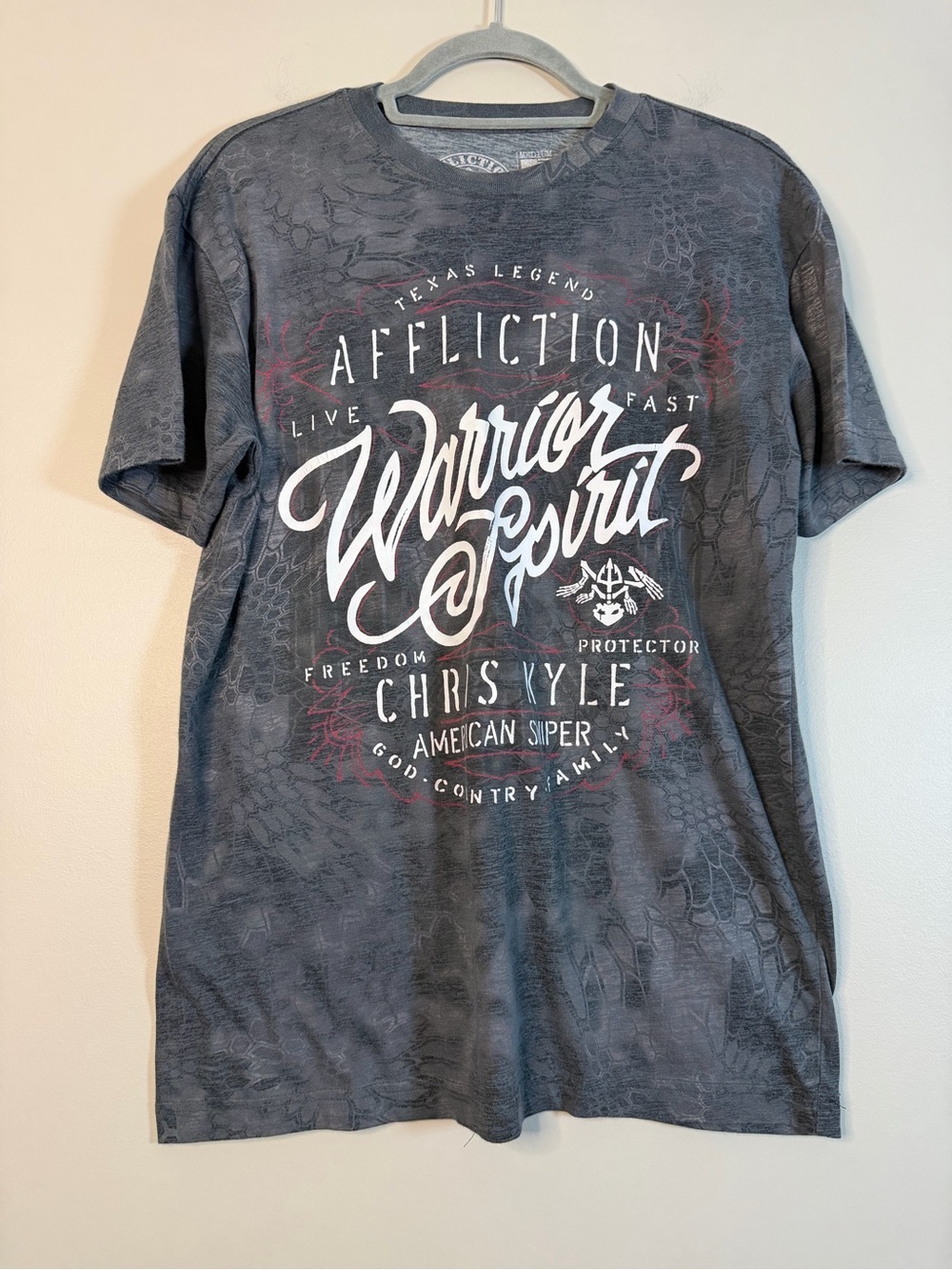 Affliction Men's Warrior Spirit Graphic Tee - Charcoal